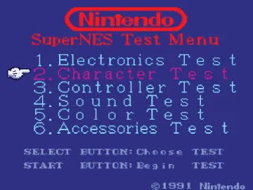 World Class Service Super Nintendo Tester (USA) screen shot game playing